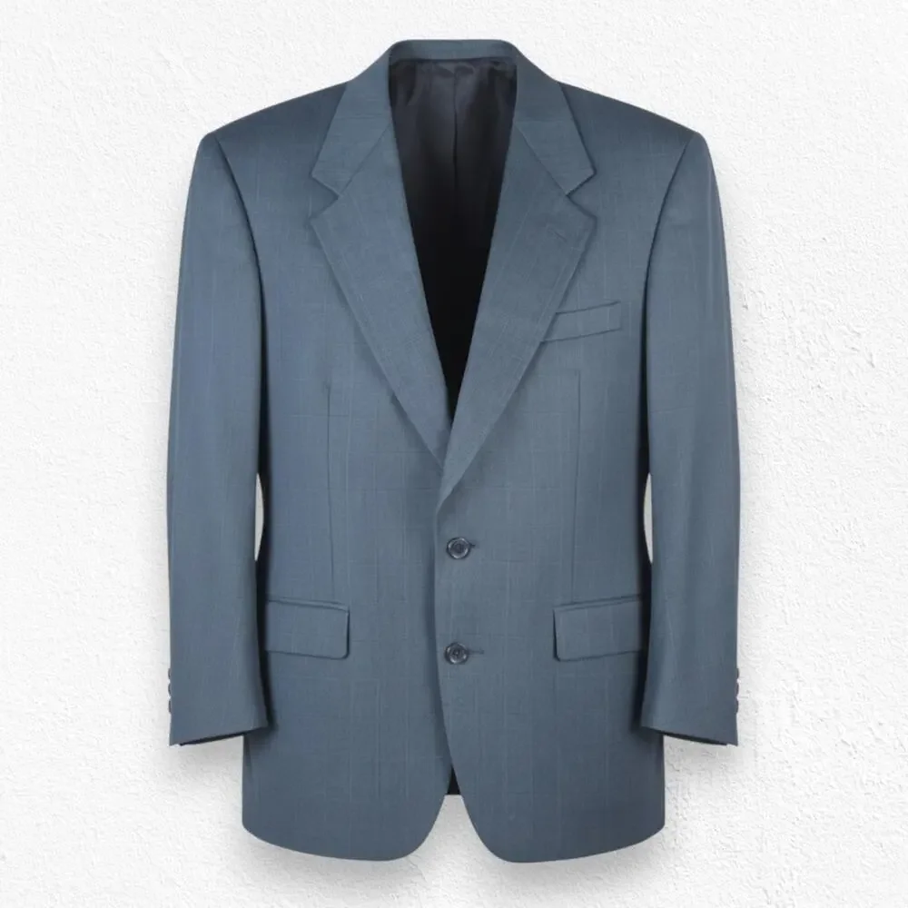 Vintage 80s Nino Cerruti Navy Blue Pinstripe Suit Jacket Blazer USA Size 50R